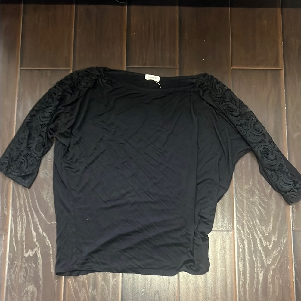 Loveappella Black Lace Top, size XL